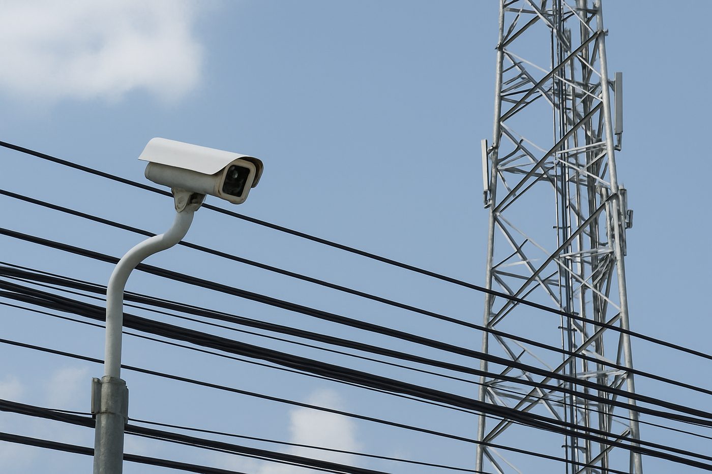 Tim MJT mengerjakan proyek infrastruktur telekomunikasi di lapangan